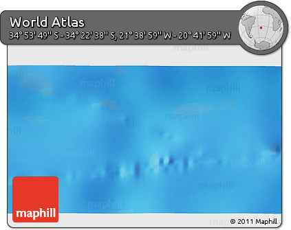 Shaded Relief 3D Map of the Area around 34° 38' 13" S, 21° 10' 29" W