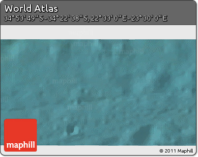 Satellite 3D Map of the Area around 34° 38' 13" S, 23° 1' 29" E