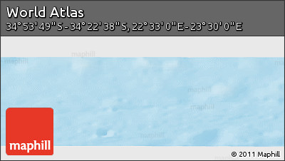 Physical Panoramic Map of the Area around 34° 38' 13" S, 23° 1' 29" E