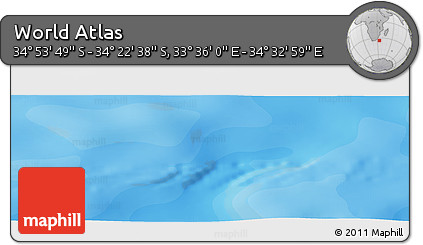 Political Panoramic Map of the Area around 34° 38' 13" S, 34° 4' 30" E