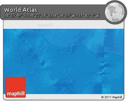 Political 3D Map of the Area around 34° 38' 13" S, 38° 10' 29" W