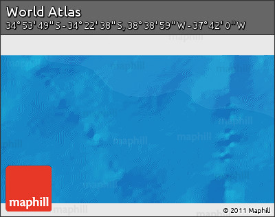 Political 3D Map of the Area around 34° 38' 13" S, 38° 10' 29" W