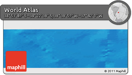 Physical Panoramic Map of the Area around 34° 38' 13" S, 38° 10' 29" W