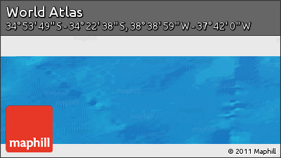Physical Panoramic Map of the Area around 34° 38' 13" S, 38° 10' 29" W
