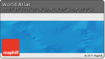 Physical Panoramic Map of the Area around 34° 38' 13" S, 38° 10' 29" W