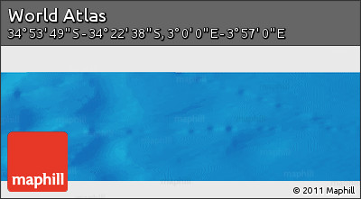 Physical Panoramic Map of the Area around 34° 38' 13" S, 3° 28' 30" E
