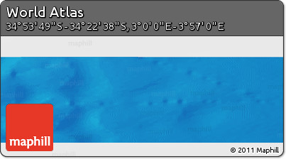Physical Panoramic Map of the Area around 34° 38' 13" S, 3° 28' 30" E