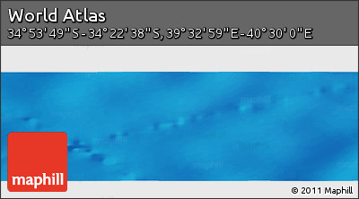 Physical Panoramic Map of the Area around 34° 38' 13" S, 40° 1' 29" E