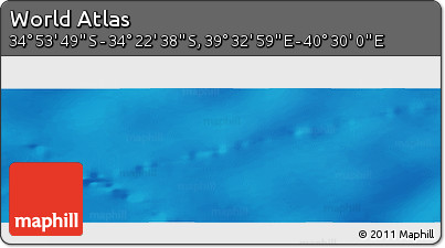 Physical Panoramic Map of the Area around 34° 38' 13" S, 40° 1' 29" E