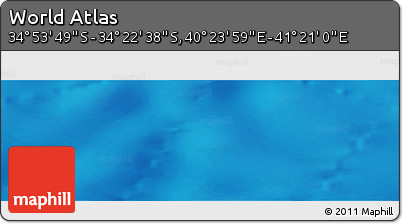 Shaded Relief Panoramic Map of the Area around 34° 38' 13" S, 40° 52' 30" E