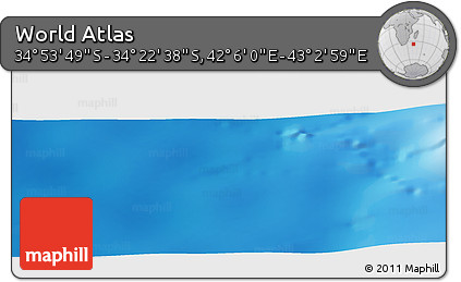Physical Panoramic Map of the Area around 34° 38' 13" S, 42° 34' 30" E