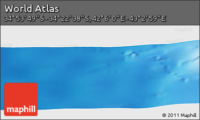 Physical Panoramic Map of the Area around 34° 38' 13" S, 42° 34' 30" E