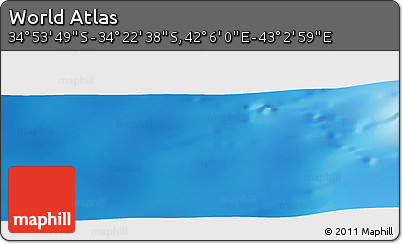 Physical Panoramic Map of the Area around 34° 38' 13" S, 42° 34' 30" E