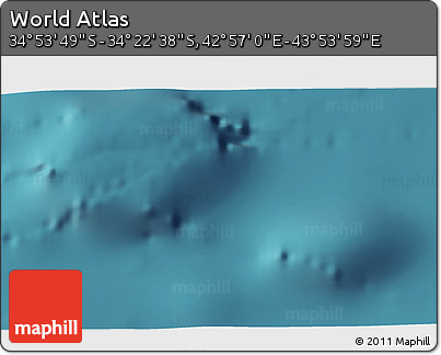 Satellite 3D Map of the Area around 34° 38' 13" S, 43° 25' 29" E