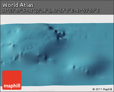 Satellite 3D Map of the Area around 34° 38' 13" S, 43° 25' 29" E