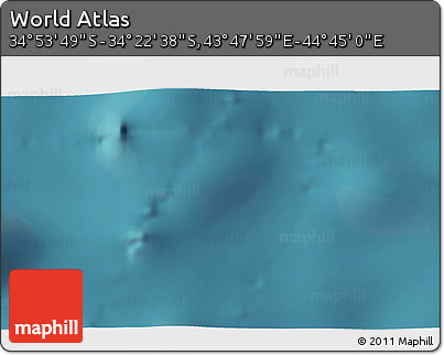 Satellite 3D Map of the Area around 34° 38' 13" S, 44° 16' 29" E