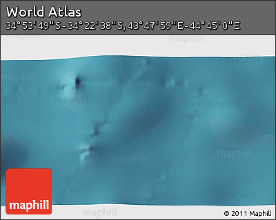 Satellite 3D Map of the Area around 34° 38' 13" S, 44° 16' 29" E