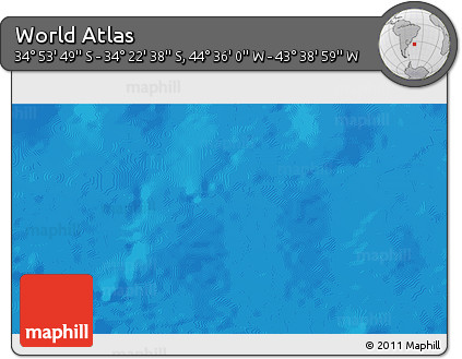 Physical 3D Map of the Area around 34° 38' 13" S, 44° 7' 30" W