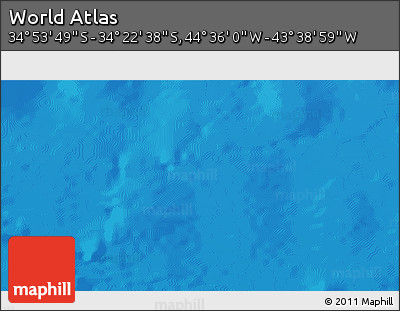 Physical 3D Map of the Area around 34° 38' 13" S, 44° 7' 30" W