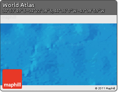 Physical 3D Map of the Area around 34° 38' 13" S, 44° 7' 30" W