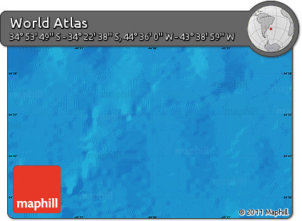 Physical Map of the Area around 34° 38' 13" S, 44° 7' 30" W