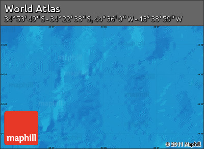 Physical Map of the Area around 34° 38' 13" S, 44° 7' 30" W