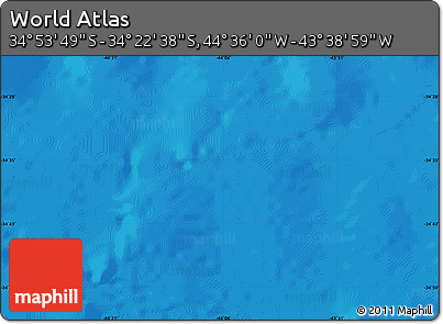 Physical Map of the Area around 34° 38' 13" S, 44° 7' 30" W