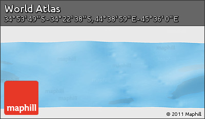 Physical Panoramic Map of the Area around 34° 38' 13" S, 45° 7' 30" E