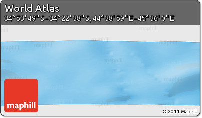 Physical Panoramic Map of the Area around 34° 38' 13" S, 45° 7' 30" E