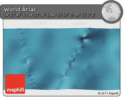 Satellite 3D Map of the Area around 34° 38' 13" S, 49° 22' 30" E