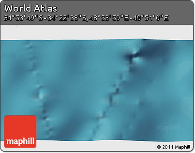 Satellite 3D Map of the Area around 34° 38' 13" S, 49° 22' 30" E