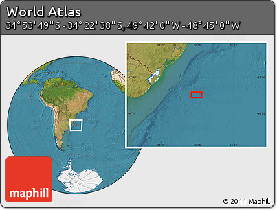 Satellite Location Map of the Area around 34° 38' 13" S, 49° 13' 30" W