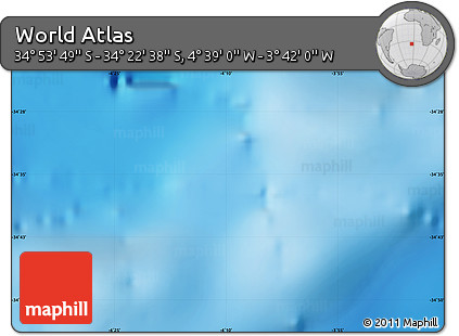 Physical Map of the Area around 34° 38' 13" S, 4° 10' 30" W