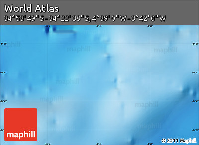 Physical Map of the Area around 34° 38' 13" S, 4° 10' 30" W