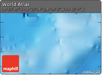 Physical Map of the Area around 34° 38' 13" S, 4° 10' 30" W