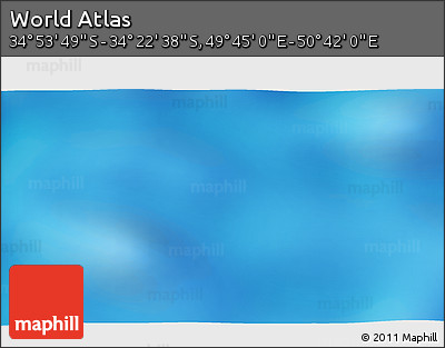 Physical 3D Map of the Area around 34° 38' 13" S, 50° 13' 30" E