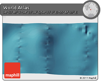 Satellite 3D Map of the Area around 34° 38' 13" S, 55° 19' 30" E