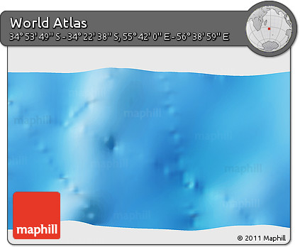 Physical 3D Map of the Area around 34° 38' 13" S, 56° 10' 29" E