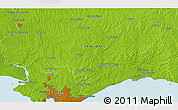 Physical 3D Map of Delta del Tigre