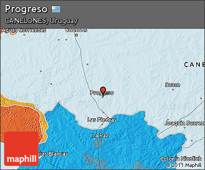 Political 3D Map of Progreso