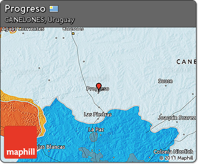 Political 3D Map of Progreso