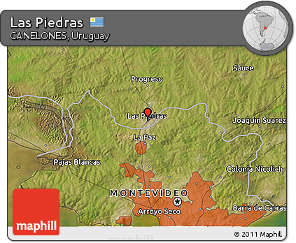 Satellite 3D Map of Las Piedras