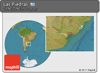 Satellite Location Map of Las Piedras