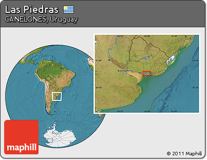 Satellite Location Map of Las Piedras