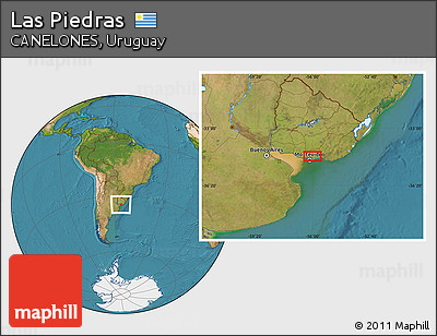 Satellite Location Map of Las Piedras