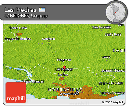 Physical Panoramic Map of Las Piedras