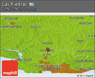 Physical Panoramic Map of Las Piedras