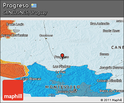 Political Panoramic Map of Progreso