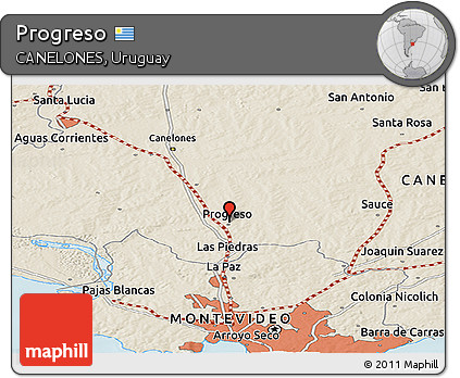 Shaded Relief Panoramic Map of Progreso