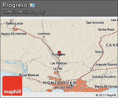 Shaded Relief Panoramic Map of Progreso